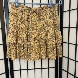 Maurices Yellow Floral Mini Skirt